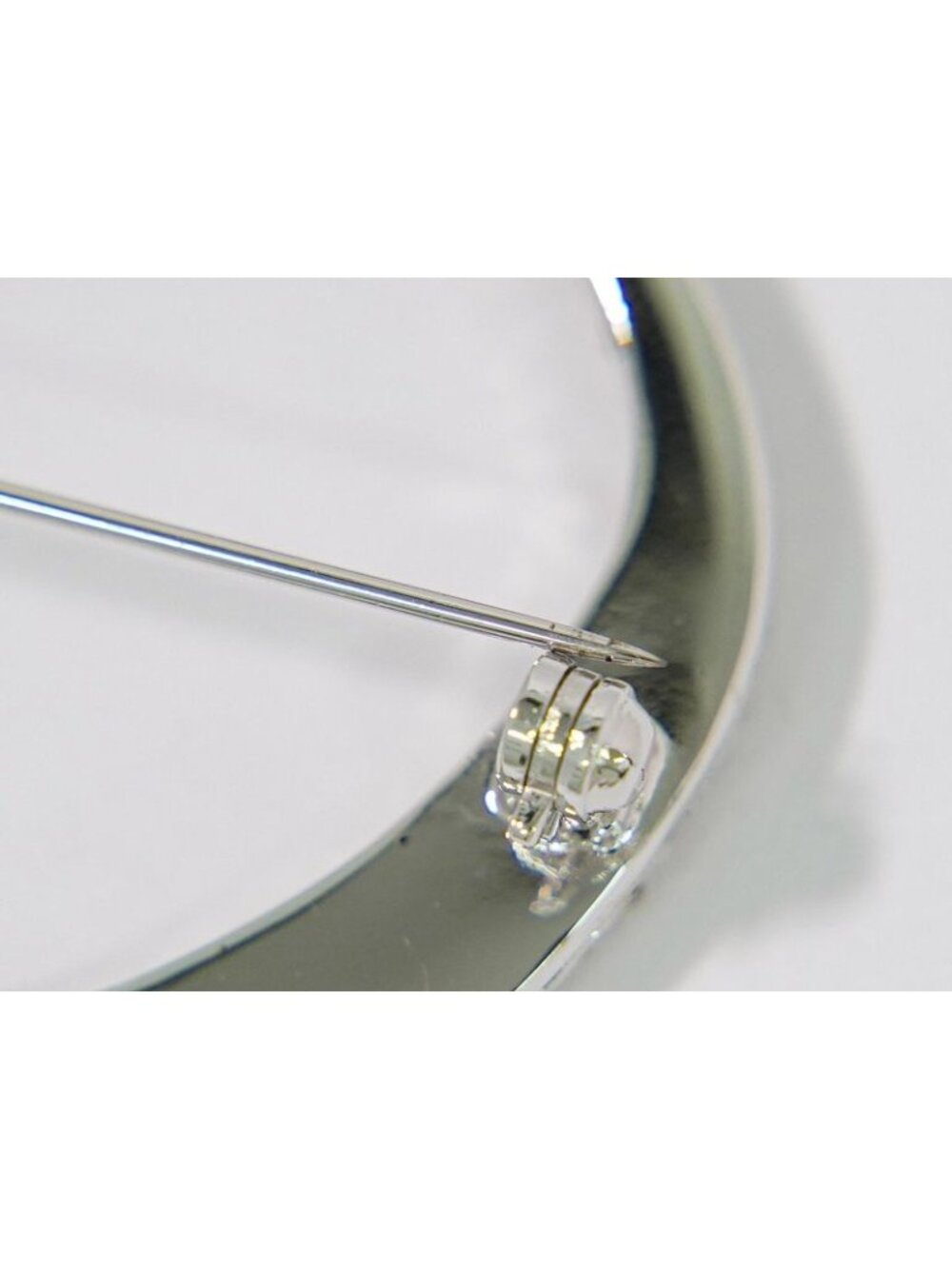 Dior Dlogo Line Stone Brooch Metal Silver - Picture 3 of 9
